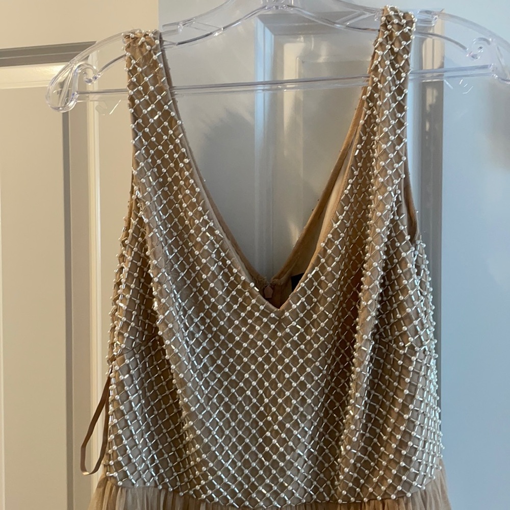 Adrianna Papell bridesmaid dress, size 10, gold with sequins